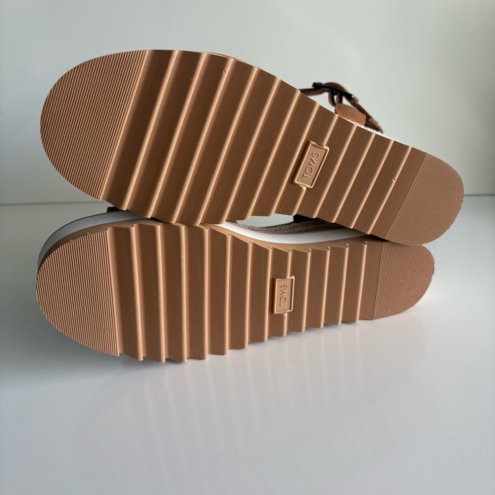 NIB Toms Diana Leather Wedge Sandal Size 9.5 - Picture 8 of 10